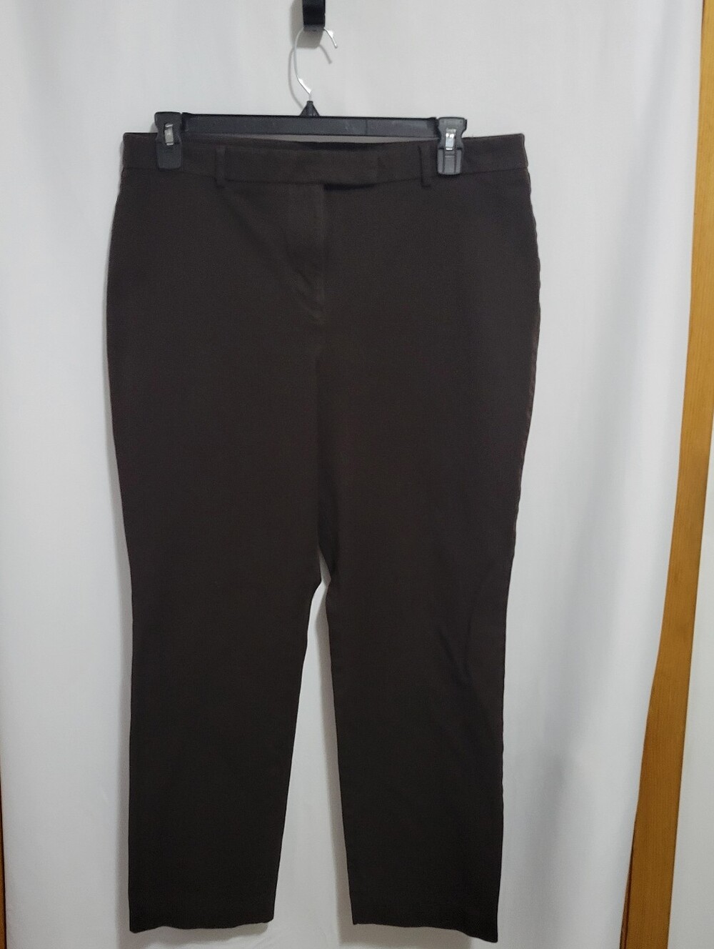 Women's Talbot's High-Waist Curvy Brown Straight-Leg Pants, Size 16